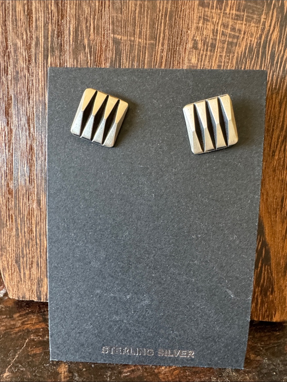 Native made sterling silver post earrings by J. Tahe